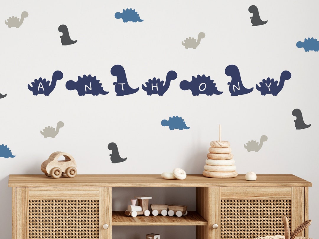 Dinosaur Name Sign Custom Dinosaur Wall Decal Personalized Baby Shower
