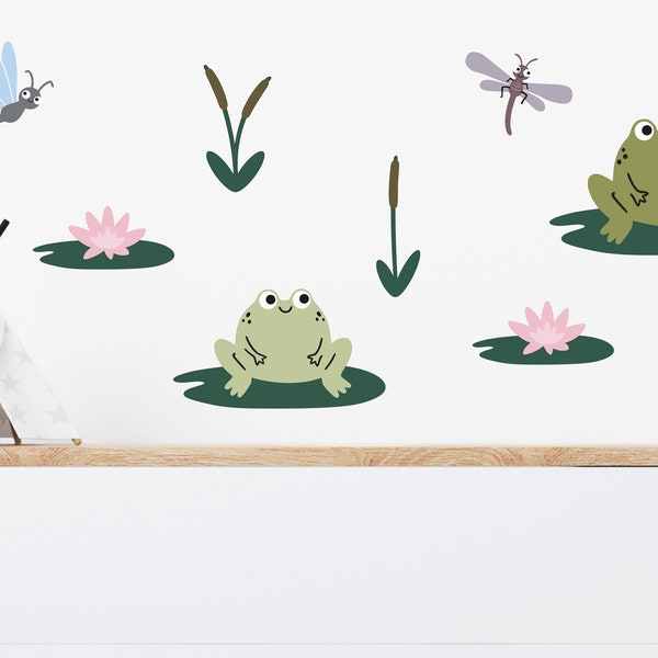 Frog Sticker for Wall Decal Boy Room Decor Gender Neutral Nursery Wall Art Bugs Room Decoration Insects