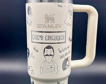Caricature personnalisée gravée Stanley 30 oz H2.0 | Gobelet enveloppant animé de style sitcom
