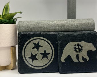 Engraved Slate Coasters – Funny, Sassy, or Southern-Inspired – Single or Set of 4- Custom Available