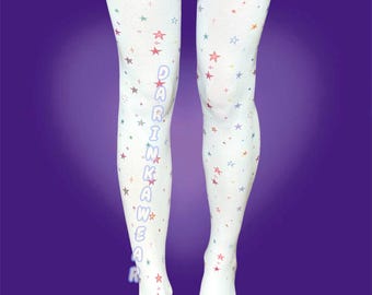 Bunte Sternenstrumpfhosen, Kawaii-Strumpfhosen, Fairy-Kei-Strumpfhosen