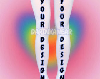 Individuell bedruckte Strumpfhosen – Personalisierte Fotostrumpfhosen, weiße Strumpfhosen mit individuellem Design