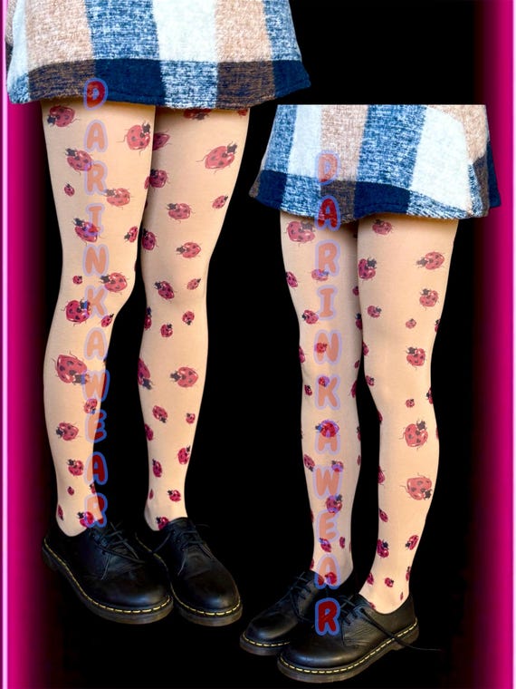 Collant Music Legs - Motifs Pois Et Étoiles Beige Et Noir - Taille Unique - Transparent Et Sans Couture
