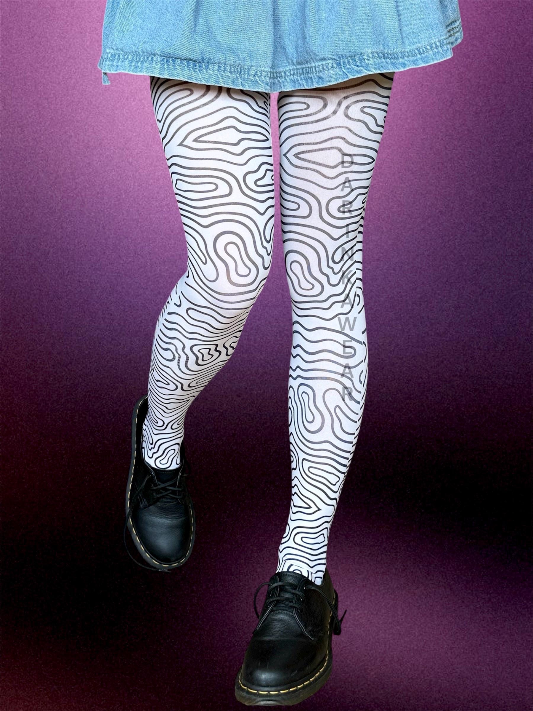 グラフィックスタイルのタイツ - Etsy 日本