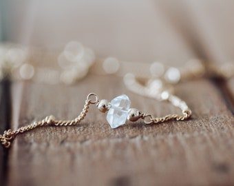 Clear Herkimer Diamond Choker Necklace CraeVita