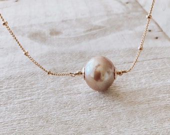 Edison Pearl Dainty Layering Necklace | Cream Pearl | CraeVita