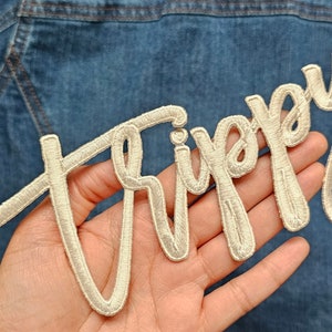 1pc Custom embroidery Name Iron on Personalized Wedding Patch Script font Bridal Mrs Jacket Veil | Bride to be embroidery iron on last name