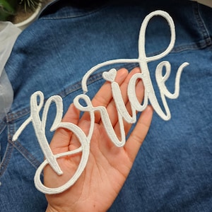 Bride embroidery iron on Bride Patch for denim Jacket bride to be patch wedding patches bridal gifts bachelorette party wedding embroidery