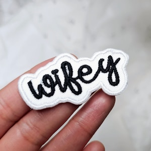 Wifey Embroidery Patch Iron on Fabric Patch Bridal Mrs Jacket Veil | wedding embroidery bachelorette party Wifey Mrs to be Patch Decal