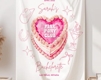 Pink Pony Club Individuelles Bachelorette Schild Individueller Wandbehang Individueller Hintergrund Disco Bachelorette Nashville Bachelorette Banner Chappell Roan