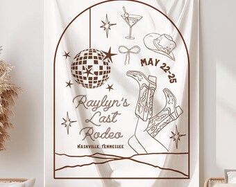 Nashville Bachelorette Individueller Wandbehang Austin Individueller Hintergrund Bachelorette Banner Lets Go Girls Bachelorette Sign Last Rodeo Bachelorette