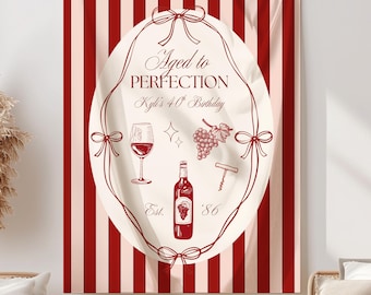 Aged to Perfection Custom 30th 50th 40th Birthday Banner Happy birthday Sign Wine Accessories Vino Before Vows Milestone Banner Wine Decor