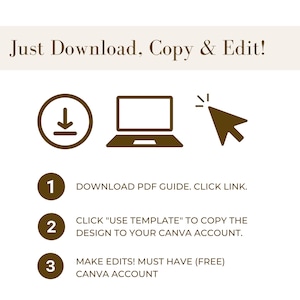 Just download, copy to your canva account and edit!