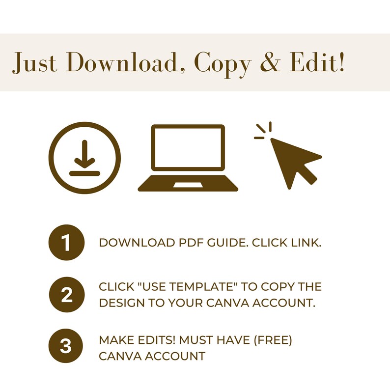 Just download, copy to your canva account and edit!