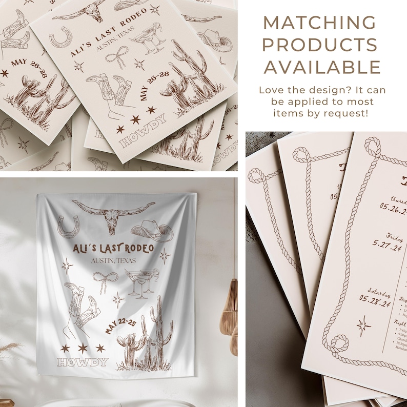 A beautifully designed Nashville Bachelorette Itinerary Template created in Canva Pro, perfect for planning a Last Rodeo or Austin girls' trip. This hand-drawn digital invitation features a playful Western theme with cowboy boots, hats, and rodeo-inspired elements. The template includes customizable sections for daily schedules, activities, dining plans, and nightlife spots, ensuring a well-organized and stylish weekend. Fully editable and available for instant download.