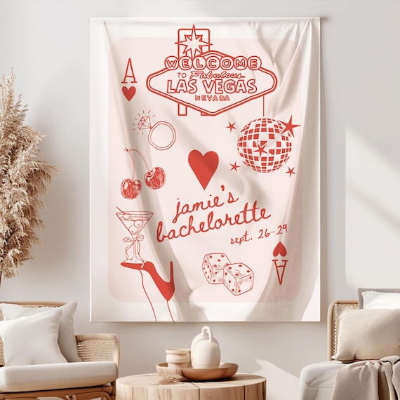 Custom Bachelorette Sign Custom Tapestry Custom Backdrop Disco Bachelorette Casino Vegas Bachelorette Banner Bach and Boujee Lucky in Love