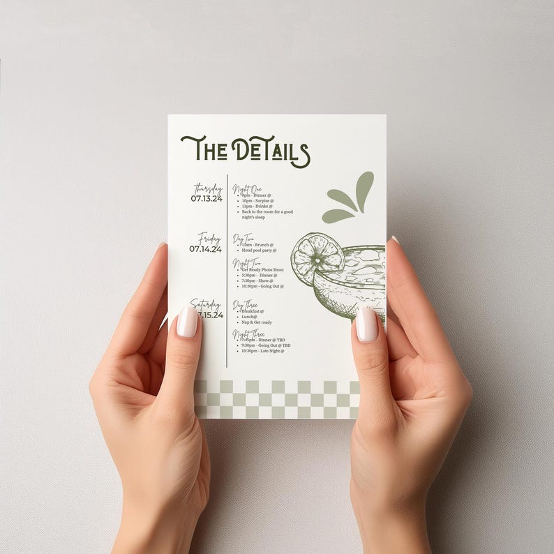 Margs and matrimony  bachelorette invite template for canva with tequila, margarita and lime illustrations