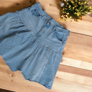 Distressed, Shredded, Country, Peasant, Denim, Tiered, A Contoured Skirt