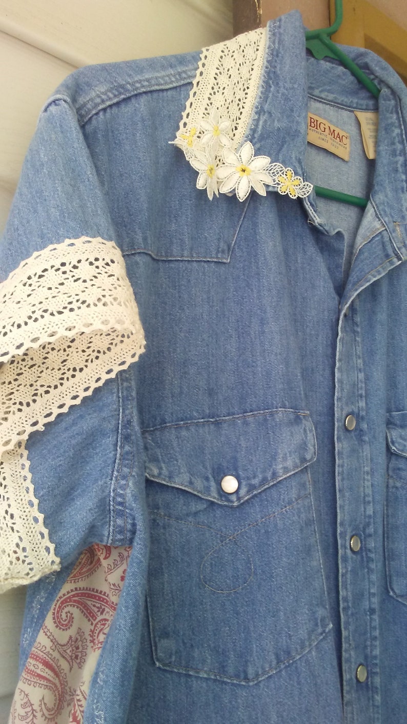 A Shaped Plus Size, Altered Denim Shirt to Tunic