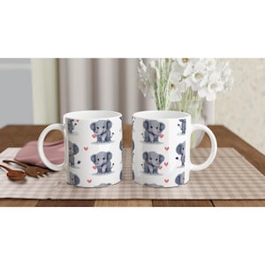 Cute Elephant Pattern Mug – 11oz. Perfect Gift for Any Occasion, Elephant mug, Cute mug, Ideal gift, Cute elephant mug