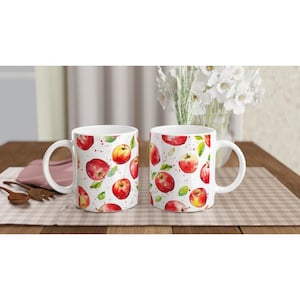 Apple pattern mug - 11oz. Apple mug, Fruit mug, Fruit pattern, Apples, Fruity, Novelty mug, Ideal gift, Perfect gift