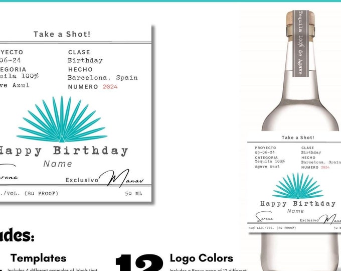Casamigos Tequila Label 750ml Fully Editable Canva Template Link