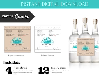 Benutzerdefinierte Casamigos Tequila Label, Brautjungfer / Trauzeugen Vorschlag Geschenk, Casamigos Etiketten für Trauzeuge & Trauzeuge Vorschlag, Reposado Label