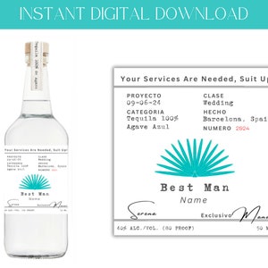 Custom Casamigos Tequila Label, Bridesmaid/Groomsmen Proposal Gift, Casamigos Labels for Groomsman & Best Man Proposal