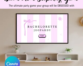 Editable Bachelorette Trivia Game Show | Bridal Shower Party Activity | Custom Jeopardy Style Game | Canva Instant Download