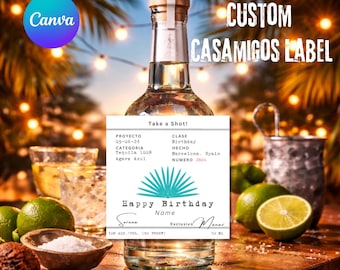 Custom Casamigos Tequila Label, Custom Birthday Gift, Casamigos Labels for wedding, Custom Casamigos, Tequila, Custom Party Favors