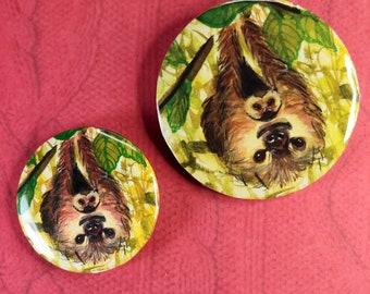 Sloth and Baby - Button