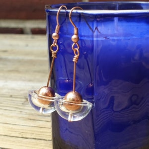 Copper Atom Earrings