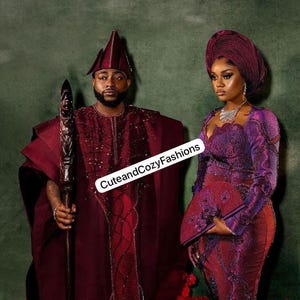 Couples Aso-oke, wedding attire, Yoruba agbada dress, Nigerian Traditional outfit, bubu and autogele.