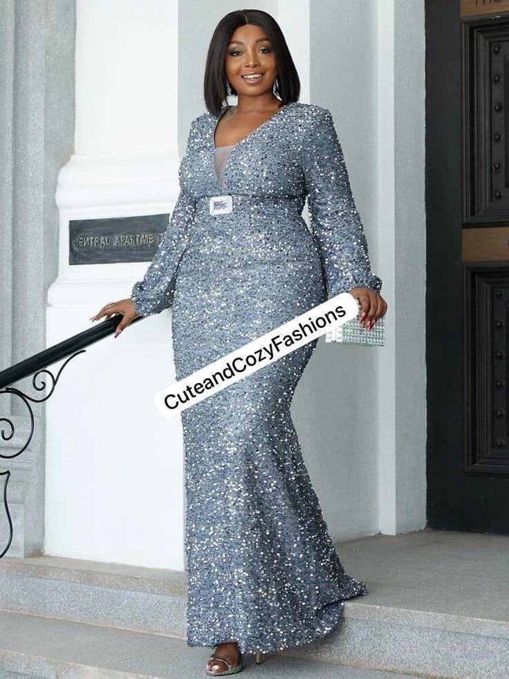 Aso Ebi Wine And Silver Dress Plus Size Ankara Aso Ebi Styles