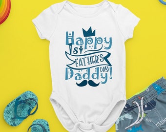 Happy 1st Father's Day Daddy Baby Snapsuit Bodysuit