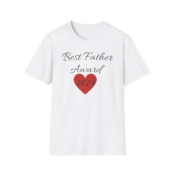 Unisex T-shirt Best Father Award 2024 Fathersday Gift Tshirt Love GiftIdea Modern Design Birthday Gift