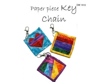 DIY Valentine Key Chain Pattern 2 1/2" blocks full size templates included for 3 designs.