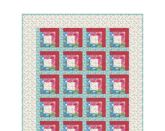 Log Cabin Baby Quilt Pattern: Beginner Friendly (Digital Download) Quilt is 47” x 59”