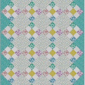 Easy Nine Patch-babyquiltpatroon: 34 x 51 inch (pdf)
