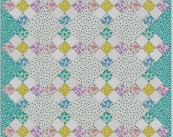 Easy Nine Patch Baby Quilt Pattern: 34” x 51” (PDF)