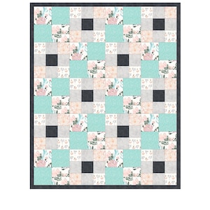 Motif de courtepointe facile pour bébé : 4 pièces et 9 blocs de 38 x 47 po.