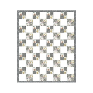 Modern 4-Patch Baby Quilt Pattern: Beginner Crib Quilt (PDF Download 37x46 inch )