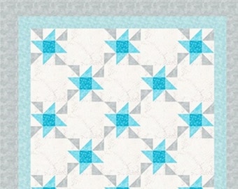 PDF Simple Quilt Pattern "Friendship Stars" crib size.