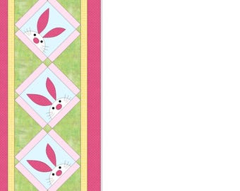 Paashaastafelloper, pdf-quiltpatroon, maat 15 x 35, door Donna Westerkam