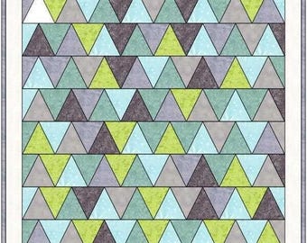 Pyramiden Baby Quilt Muster: Moderne Dreieck Blöcke größe 37" x 49 petina Farben Bestseller by Donna Westerkamp