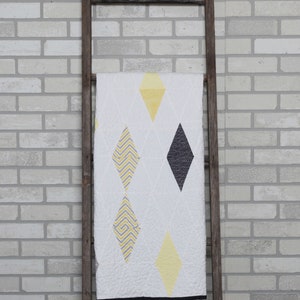Baby Quilt Pattern, Modern Diamond Block, Crib Size: 37 1/2&quot; x 46 1/2&quot; Step by Step Instructions by Donna Westerkamp