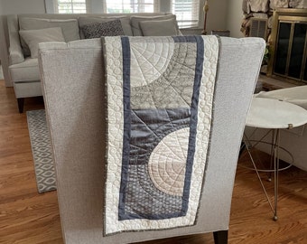 Modern Half Moons Table Runner Quilt Pattern: finished size 14 1/2" x 54 1/2"