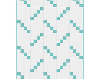 Easy four patch pdf blokquiltpatroon: eenvoudige, moderne wiegquilt (digitale download) 41" x 57".