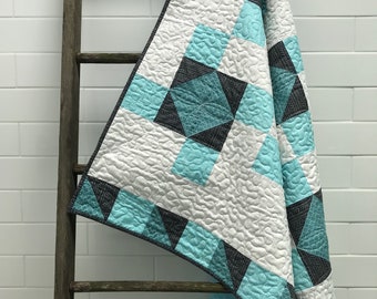 Pdf Baby Quilt Pattern Modern Quilting Pattern Easy baby quilt for beginners, Square in a Square Quilt Pattern Crib Size 36" x 43" diy gift