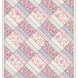 Patron de courtepointe pour bébé : motif en diagonale (patron PDF) 36 x 47 po. Donna Westerkamp